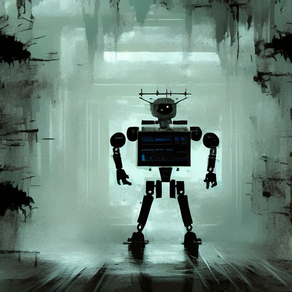 a shattered glass robot