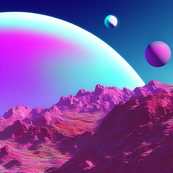 a vaporwave style planet