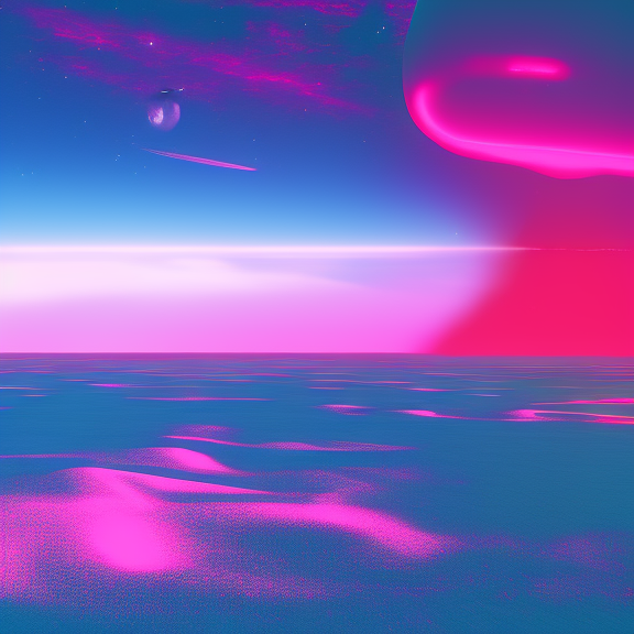 a synthwave-style planet