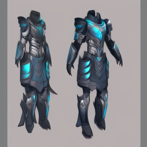 Create a digital illustration of a futuristic armor made from the s