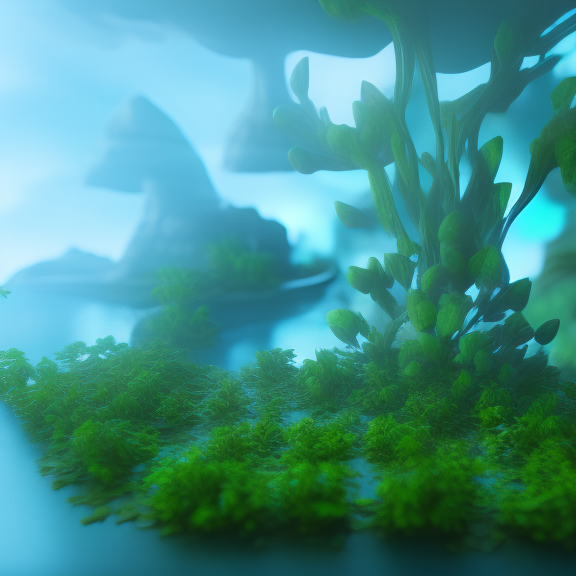 This art prompt could involve a lush windowsill with vegetation, viewed in a low fidelity, soft 16k resolution, created using the Unreal Engine.