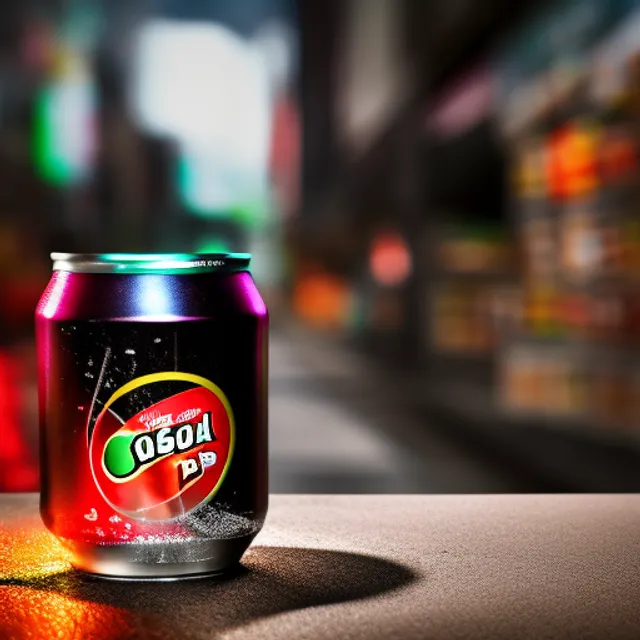 DSLR photo of a can of soda pop