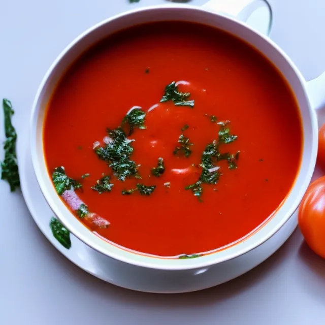 Tomato soup. Tomato soup. fuchsia, comic book cover, ethereal lighting, documentary, intricate details, 4k, f2.2