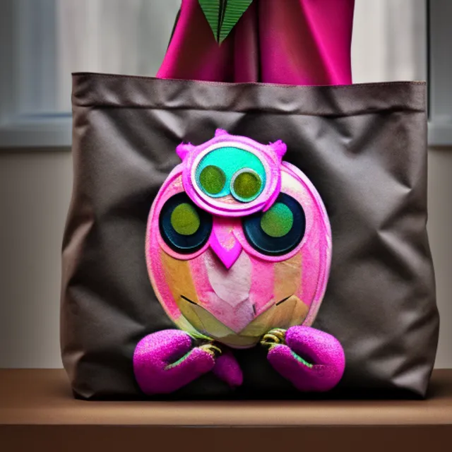 transformative art peice award winning photography of  a bag  holding money  transforming into a pink owl 