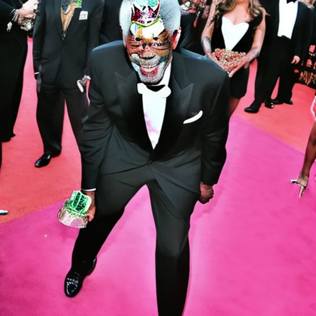 morgan freeman with a crown and a pink owl awardwinning photography
walking 