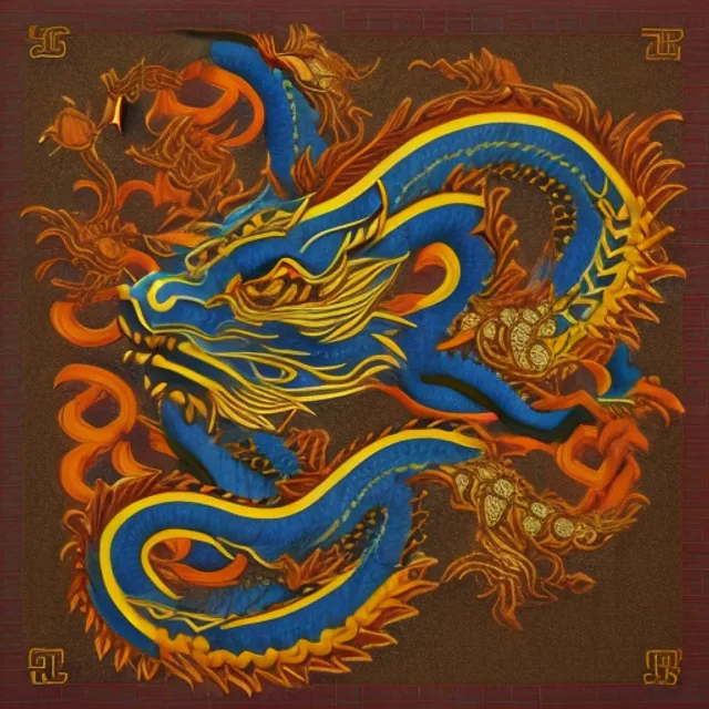 stylized image of a traditional Chinese dragon intertwined with a bulldozer.