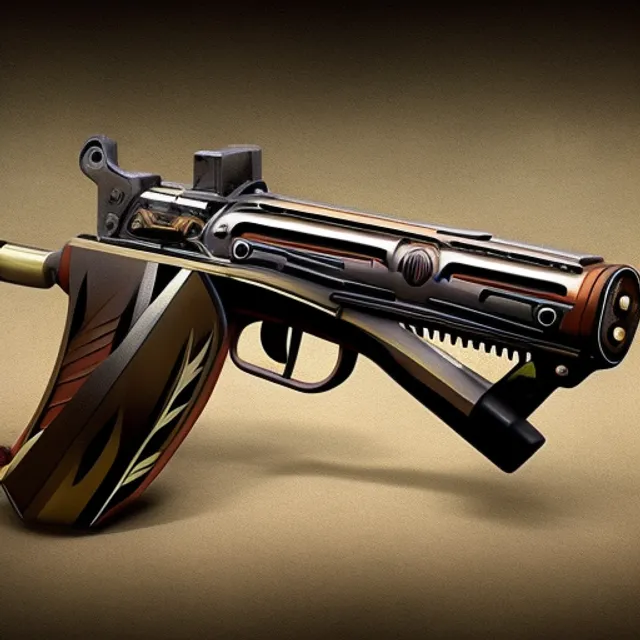"Design a pair of steampunk-inspired guns for a futuristic, post-apocalyptic world where technology is scarce and scavenged to create makeshift weapons. The guns should have a unique and intricate appearance, incorporating gears, levers, and other mechanical parts. Imagine them being wielded by a rugged, resourceful survivor fighting against a tyrannical government or ruthless gangs in the ruins of a once-great civilization."