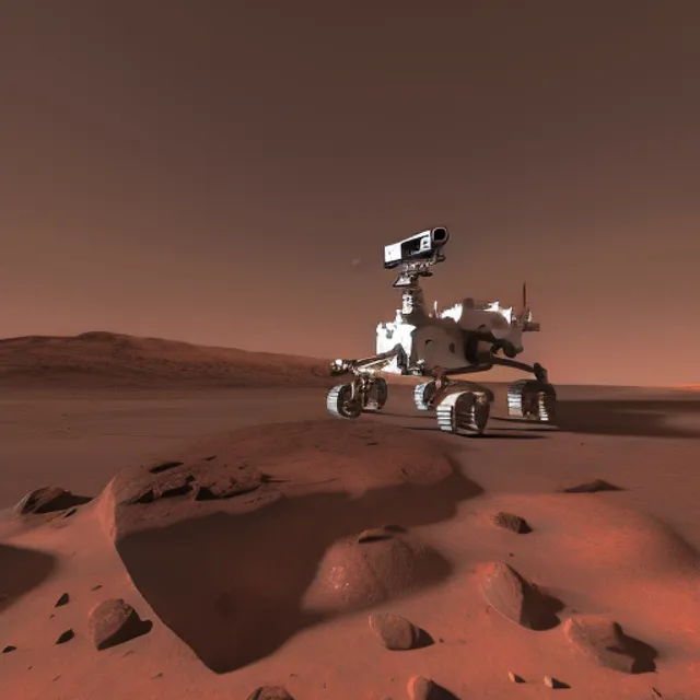 an exploration robot on mars