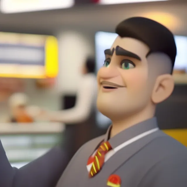 mcdonalds manager yelling at cashier at mcdonalds, cinematic, realistic