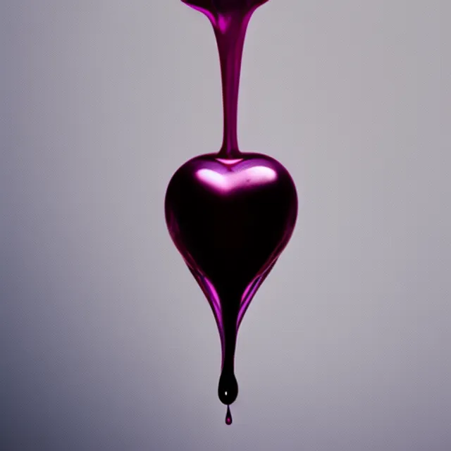 award winning  photo of  a heart driping pink oil