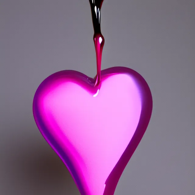 award winning  photo of  a heart driping pink oil