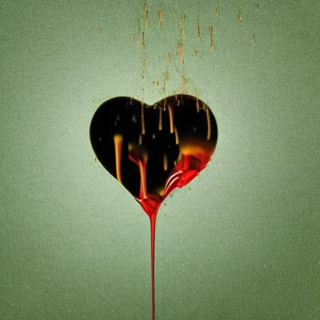 award winning  photo of  a heart driping 