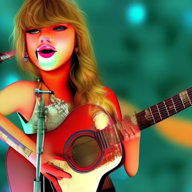 Tylor swift 5d colored singing and guitar