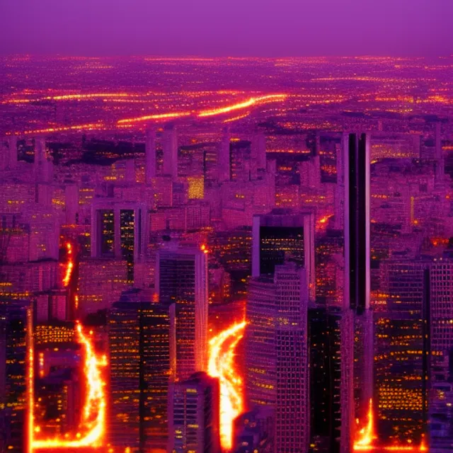“a view of a city at sunset from a tall building. skyscraper, building, sky, cloud, purple, world, dusk, tower block, afterglow, pink”
