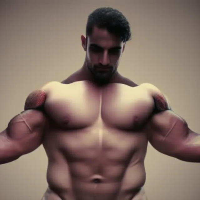 A body builder posing