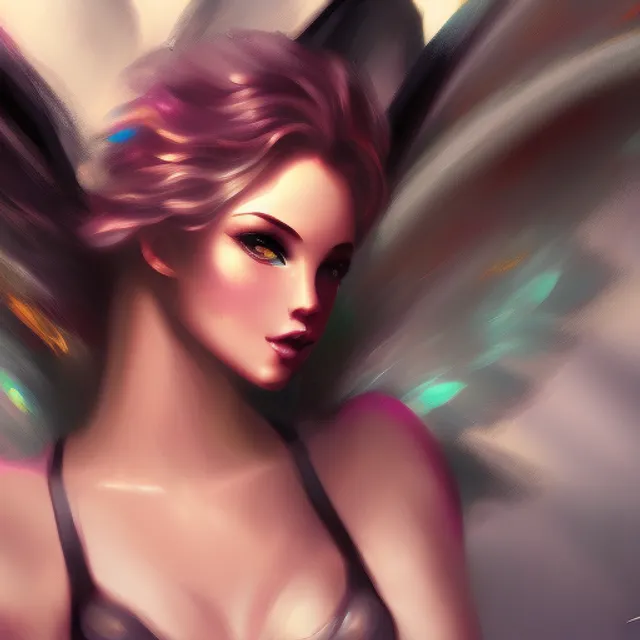 digital painting, cinematic, model with victoria secret wings