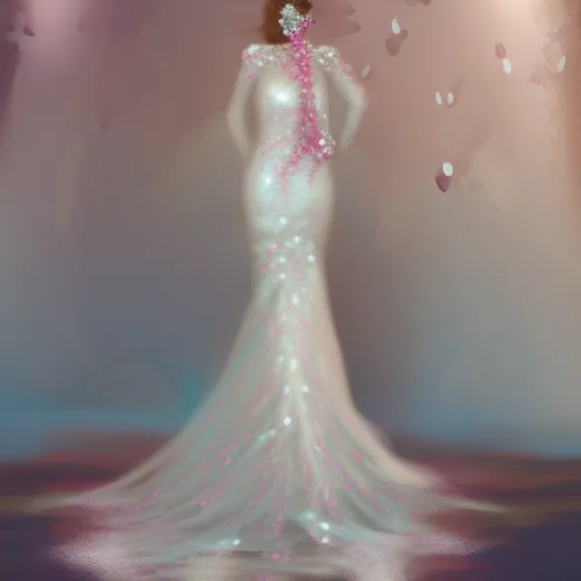 digital painting, cinematic, mermaid wedding dress with pearl and lace details. digital painting, cinematic, mermaid wedding dress with pearl and lace details. sharp focus