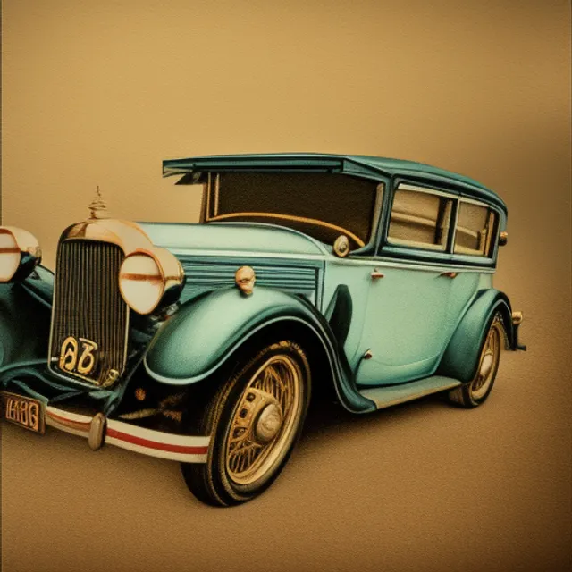 a hand drawn vintage car 
