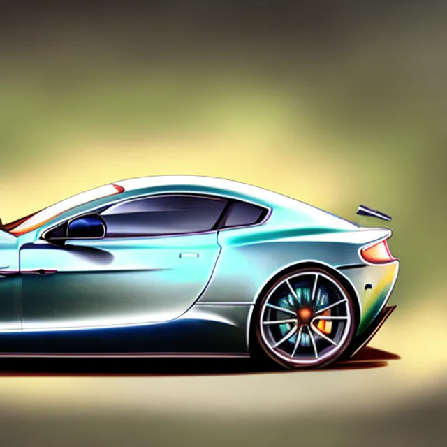 an anime picture of an Aston martin 
