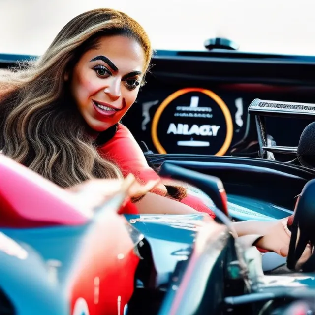 beyonce as an formula 1 driver