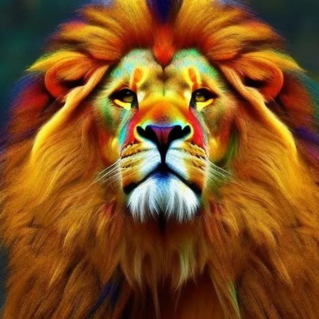 highly colored lion
