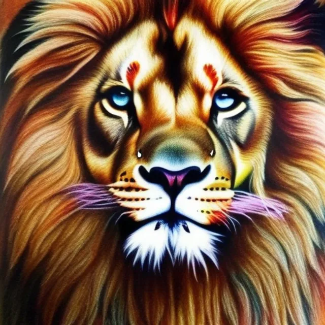 highly colored lion more color add
