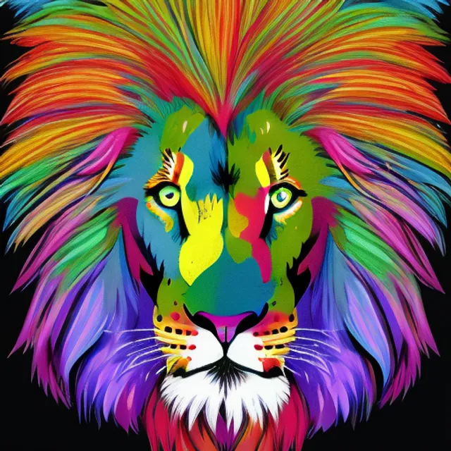 highly colored lion more color add
