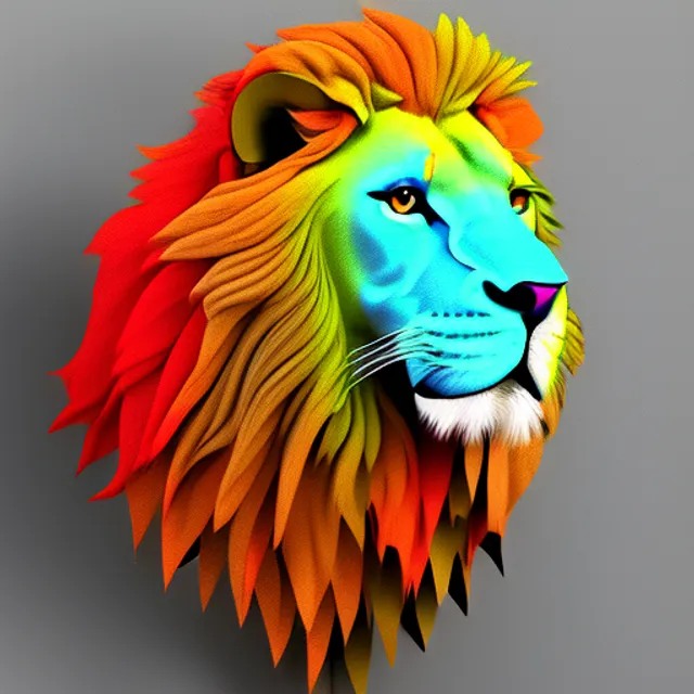 highly 3d colored lion 2.0 
more color add
