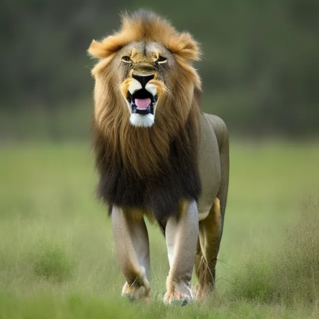 2d lion roaring