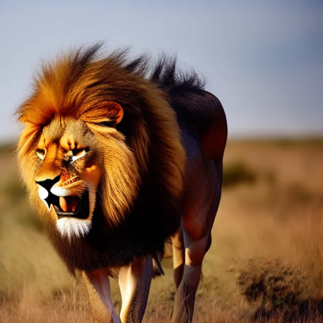 3d lion roaring