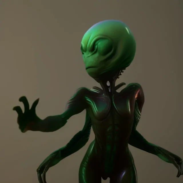 Alien morphs into a human