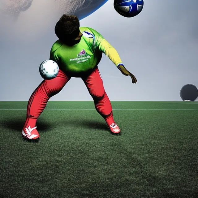 kicking a football to space

