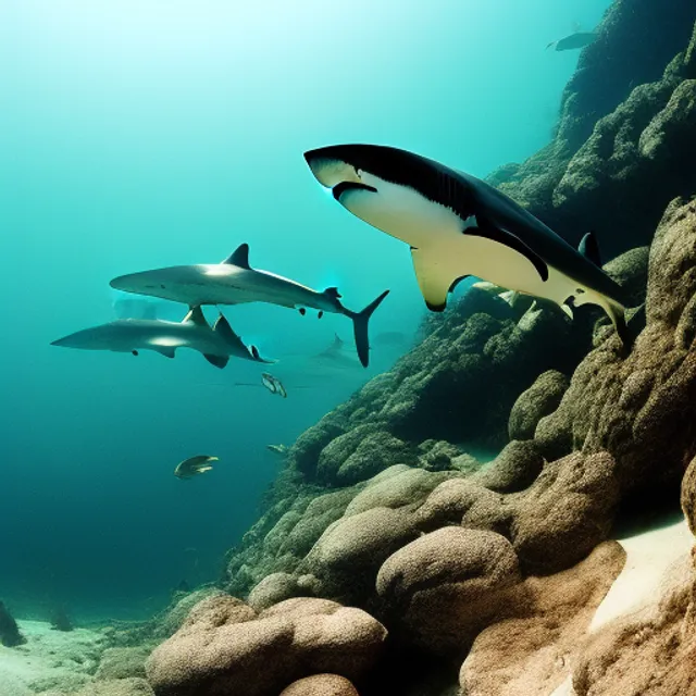 big sea with shark