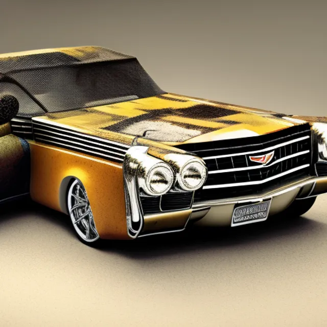 “Cadillac El Dorado de style Badass Steampunk dans une vieille rue pavée, trending on artstation, sharp focus, studio photo, intricate details, highly detailed, by greg rutkowski. Cadillac El Dorado de style Badass Steampunk dans une vieille rue pavée, trending on artstation, sharp focus, studio photo, intricate details, highly detailed, by greg rutkowski. chiaroscuro, 85mm”