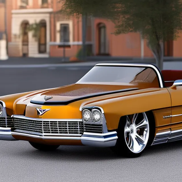 “Cadillac El Dorado de style Badass Steampunk dans une vieille rue pavée, trending on artstation, sharp focus, studio photo, intricate details, highly detailed, by greg rutkowski. Cadillac El Dorado de style Badass Steampunk dans une vieille rue pavée, trending on artstation, sharp focus, studio photo, intricate details, highly detailed, by greg rutkowski. chiaroscuro, 85mm”