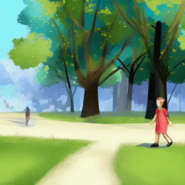 a person walking in a park 
