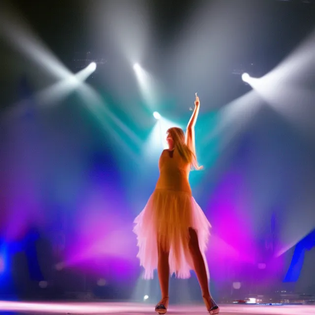 female edm singer dancing on stage