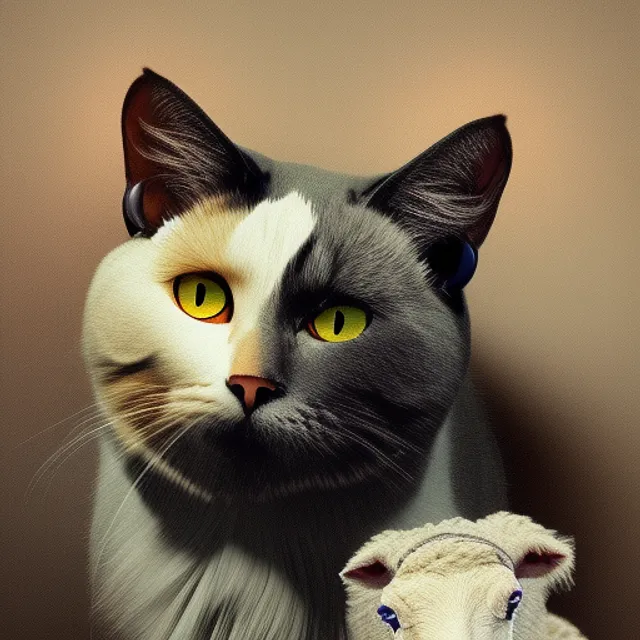 Cat and sheep combination
