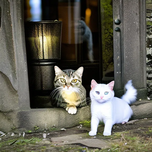 A glass of cats in nature