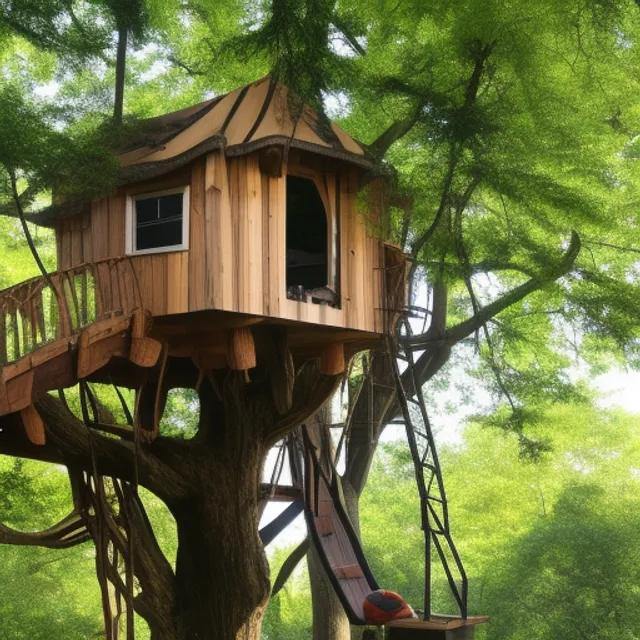 Caveman in a treehouse


