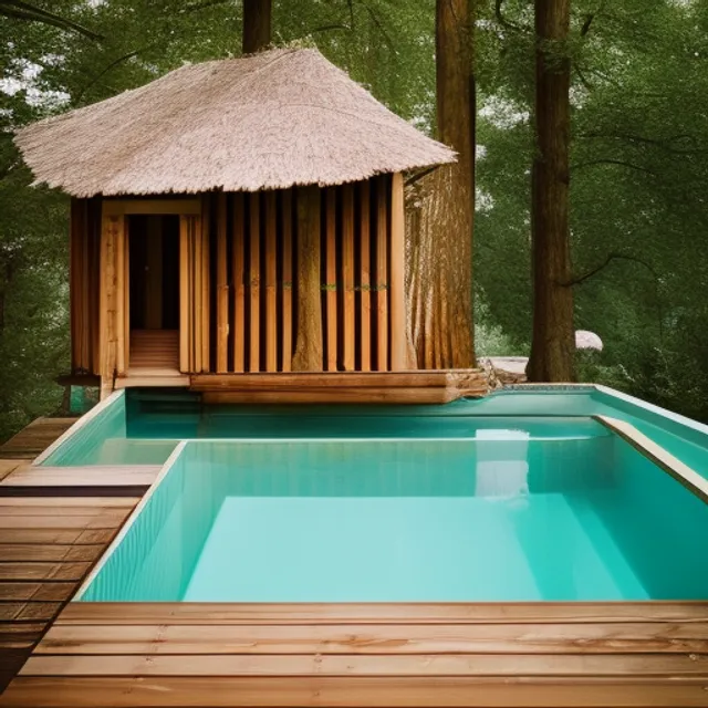 Treehouse with a pool

