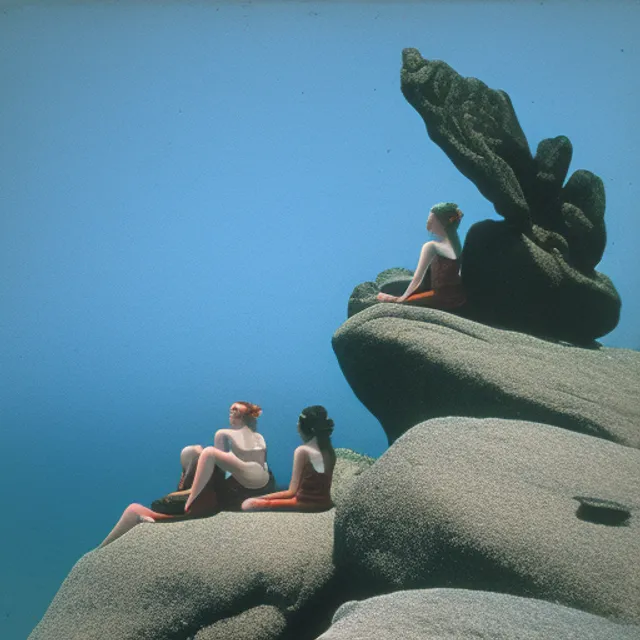 Mermaids beech siting on a rock