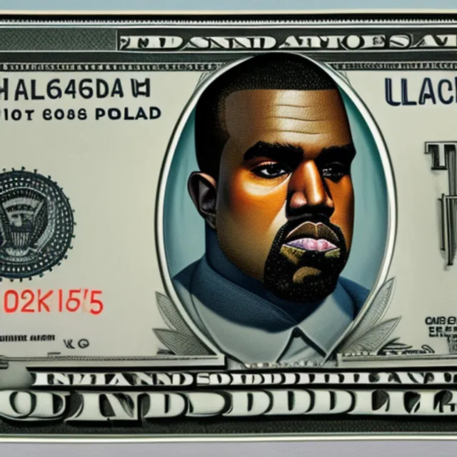 Realistic Kanye west on the American dollar