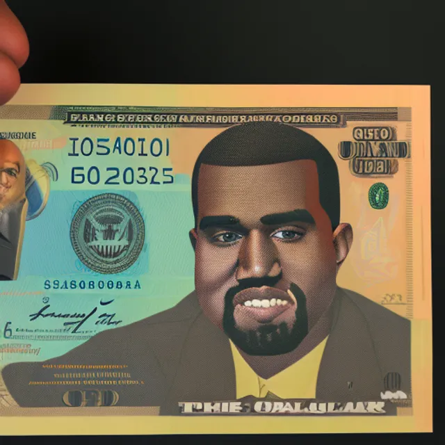 Realistic Kanye west on the American dollar