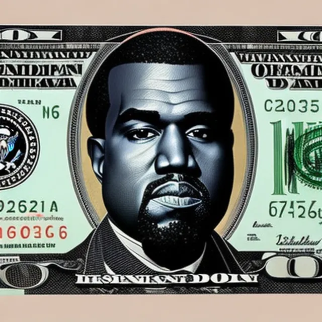 Realistic Kanye west on the American dollar