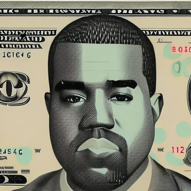 Realistic Kanye west on the American dollar