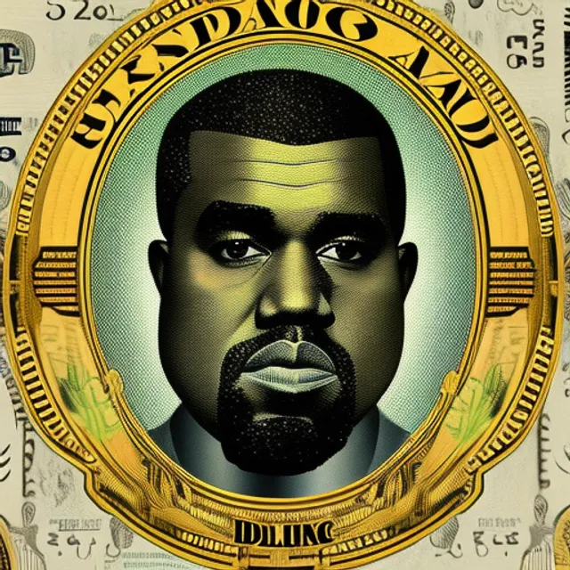 Realistic Kanye west on the American dollar