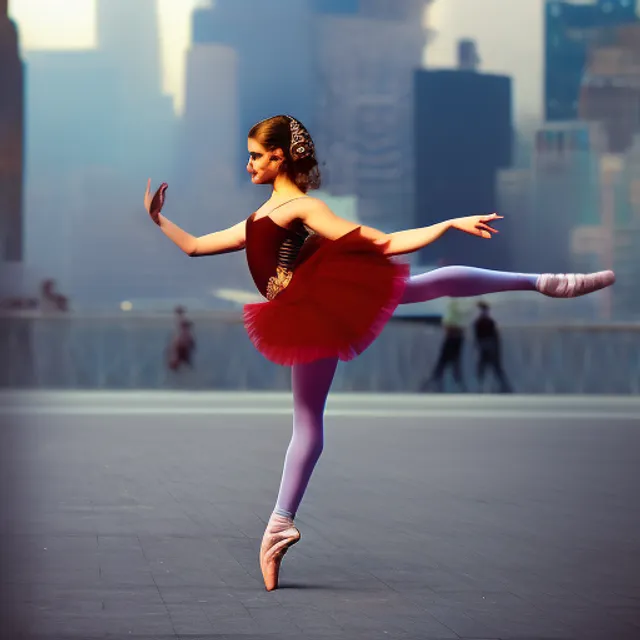 I dancing ballerina. What the city being built in the background?