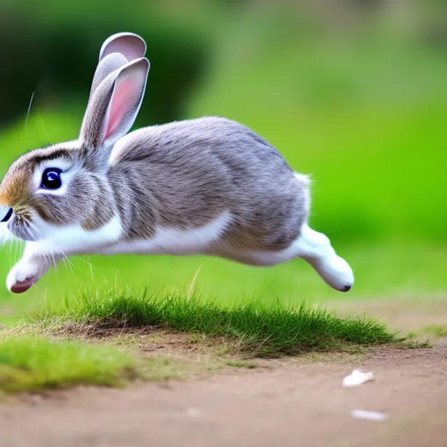 a small rabbit jumping 