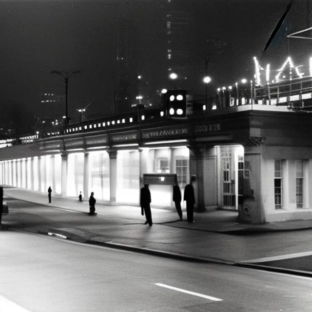 Prompt 1: “A Magical City at Dawn: 8 0 s Polaroid Photo, Cinema Still, Tall Man in Suit Smoking and Watching Ships Pass By, New York Panorama at Night. 5am As the sun starts to rise, the city begins to slow down. People are hurrying home from work, while the sounds of street performers and vendors can be heard. The lights of the city are starting to twinkle, adding a magical quality to the bustling metropolis.”, Negative prompt 1: “cars”
